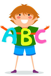Boy Holding ABCs